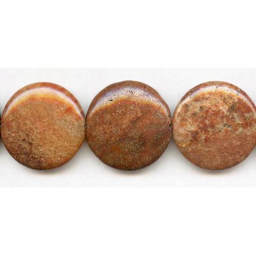 296-1068 Red Fossil Coral <br>35mm Dime