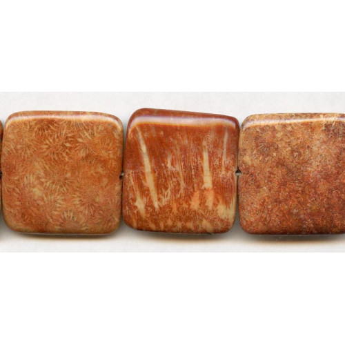 296-1079 Red Fossil Coral <br>36x Flat Square
