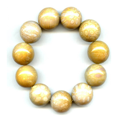 296-1097 Fossil Coral <br>22mm Round Bracelet