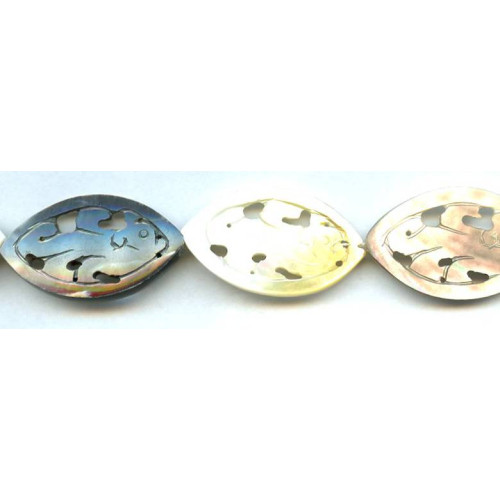 245-1279 Black Mother of Pearl <br>21x36 Carved Flat Oval