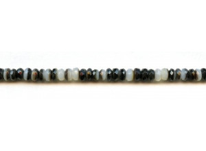 Black Mother of Pearl 6mm Faceted Rondell
