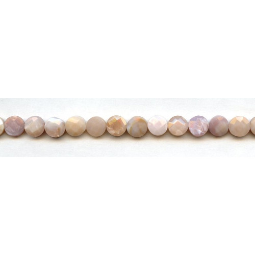 299-1032 Pink Mother of Pearl <br>8mm Faceted Coin