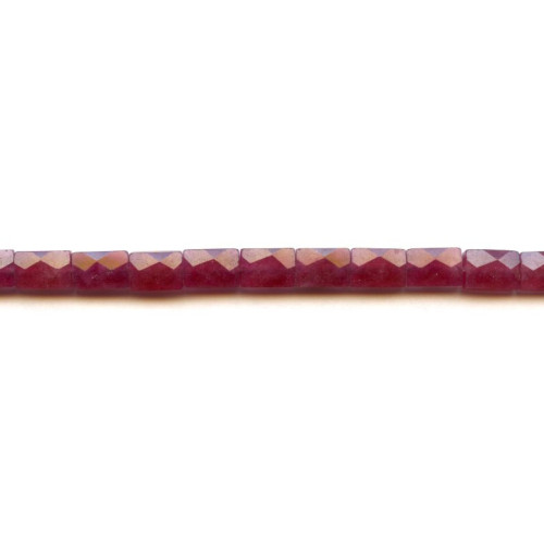 300-1019 Purple Jade <br>7x10 Faceted Flat Rectangle
