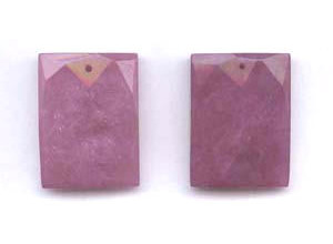 Purple Jade 30x40 Faceted Rectangle Pendant