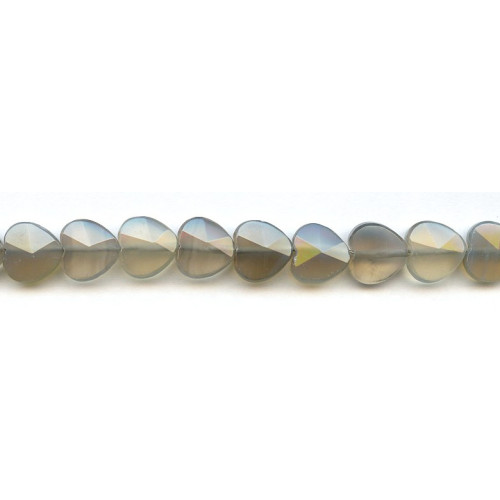 301-1139 Gray Onyx <br>12mm Faceted Heart