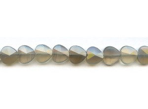 Gray Onyx 12mm Faceted Heart