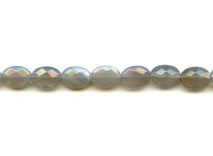 Gray Onyx 10x14 Faceted Flat Oval