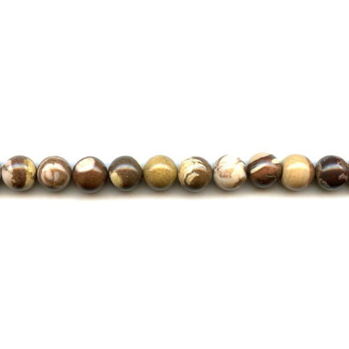302-0010 Brown Zebra Jasper <br>10mm Round