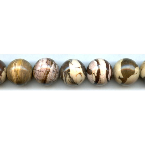 302-0018 Brown Zebra Jasper <br>18mm Round