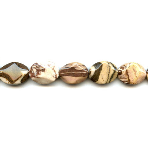 302-1008 Brown Zebra Jasper <br>15x20 Waved Flat Oval