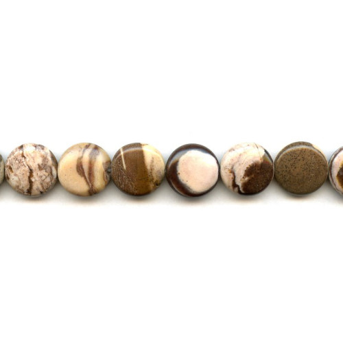 302-1020 Brown Zebra Jasper <br>16mm Dime