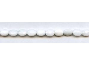 White Jade 8x10 Faceted Flat Oval