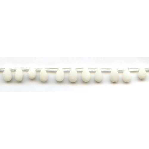 303-1109 White Jade <br>6x10 Flat Pear Briolette