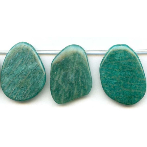 305-1069 Russian Amazonite <br>30-40x Flat Pear Drop