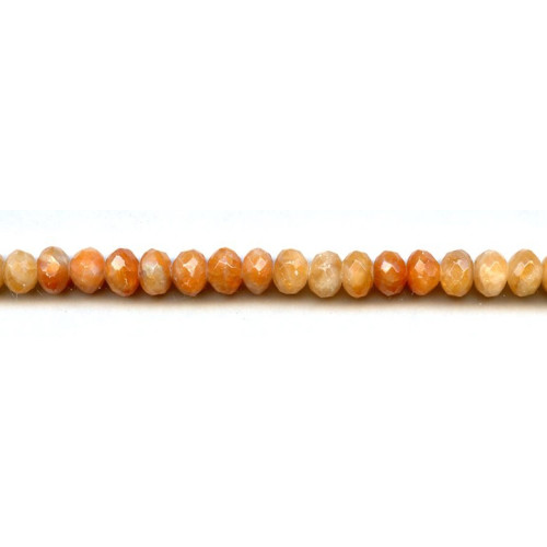 129-1119 Orange Calcite <br>10mm Faceted Rondell