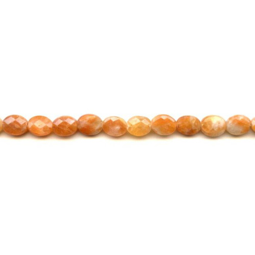 307-1003 Orange Calcite <br>8x10 Faceted Flat Oval