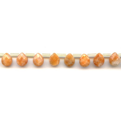 307-1009 Orange Calcite <br>9x11 Flat Pear Briolette
