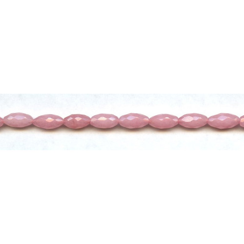 308-1013 Pink Jade <br>6x12 Faceted Oval Rice