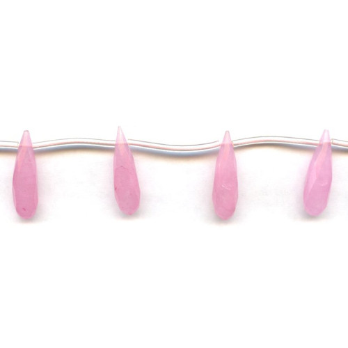 308-1050 Pink Jade <br>7x26 Teardrop Briolette