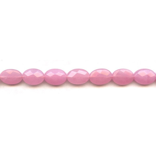 308-1078 Pink Jade <br>10x14 Faceted Flat Oval