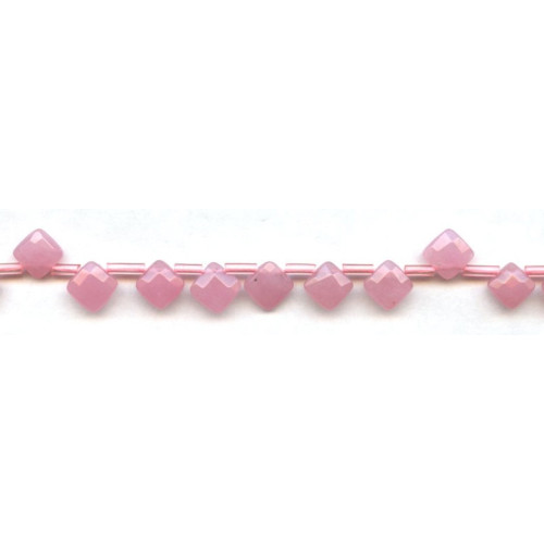 308-1110 Pink Jade <br>7x7 Diamond Briolette
