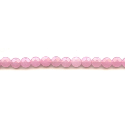308-1117 Pink Jade <br>8mm Faceted Coin