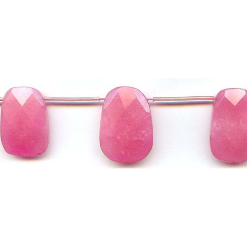 308-1128 Pink Jade <br>20x30 Faceted Flat Drop