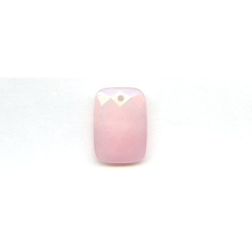 308-1132 Pink Jade <br>22x30 Faceted Rectangle Pendant