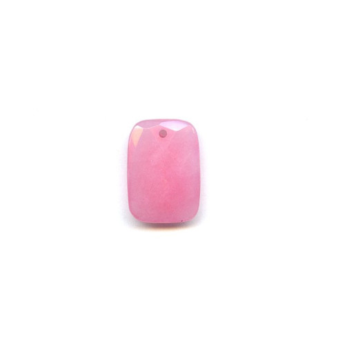 308-1133 Pink Jade <br>22x30 Faceted Rectangle Pendant