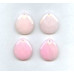 308-1136 Pink Jade <br>35x40 Faceted Flat Pear Pendant