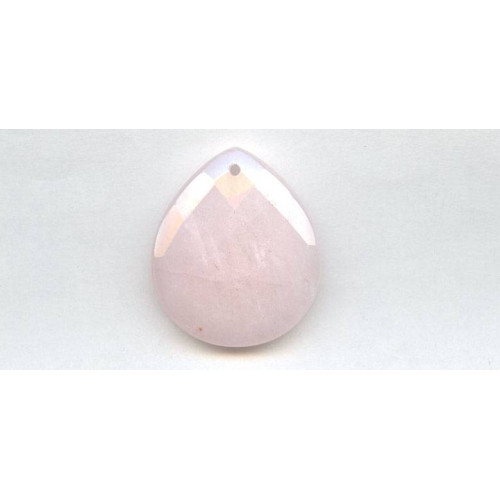 308-1136 Pink Jade <br>35x40 Faceted Flat Pear Pendant