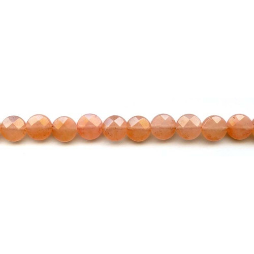 309-1002 Peach Jade <br>10mm Faceted Coin