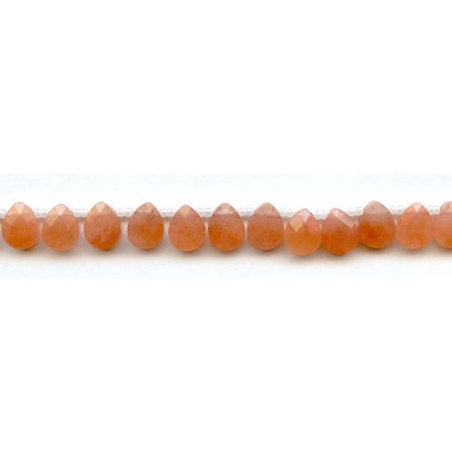 309-1007 Peach Jade <br>8x10 Flat Pear Briolette