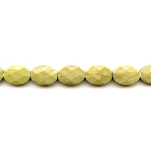 112-1676 Yellow Turquoise <br>13x18 Faceted Flat Oval