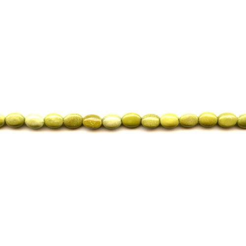 314-1034 Yellow Turquoise <br>6x8 Flat Oval