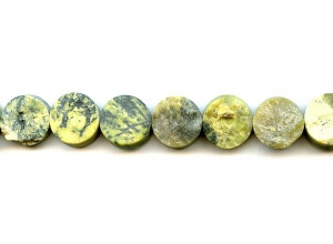 Matte Yellow Turquoise 15mm Dime