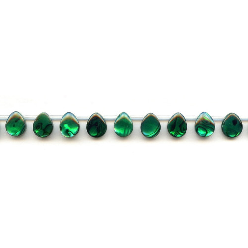 318-1105 Dyed Abalone <br>8x10 Flat Pear Drop