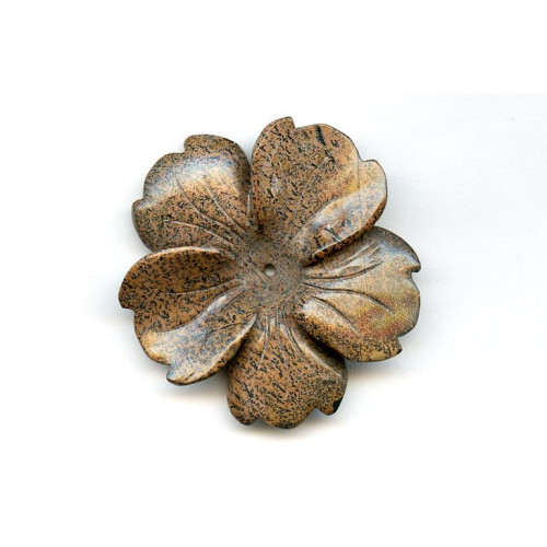 321-1015 Varigated Jasper <br>52mm Flower Pendant