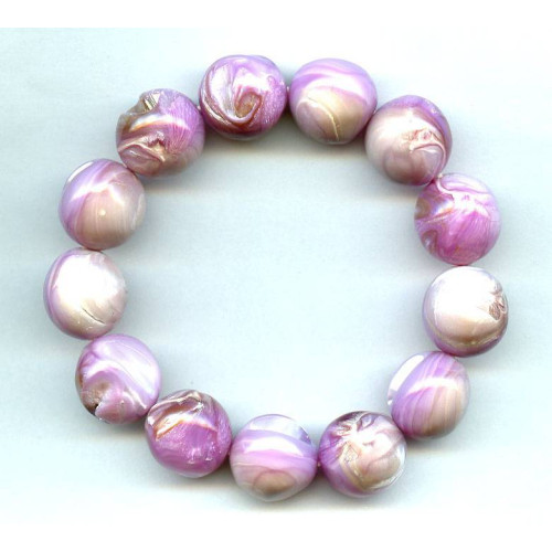 326-1054 Dyed Mother of Pearl <br>16mm Round Bracelet