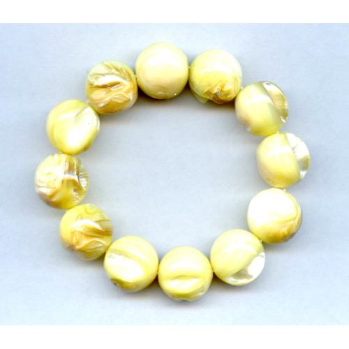 326-1055 Dyed Mother of Pearl <br>16mm Round Bracelet