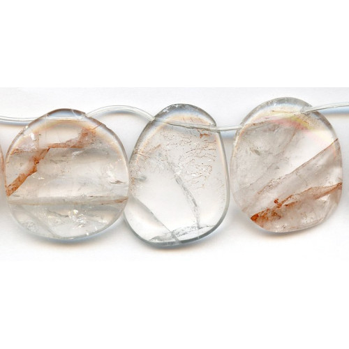 339-0002 Raspberry Quartz <br>30-40x Flat Pear Drop