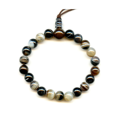 354-0058 Black Sardonyx <br>8mm Power Beads Bracelet