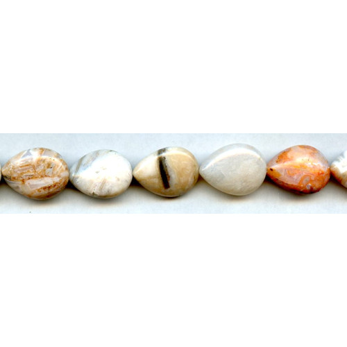 358-0026 Red Flower Agate <br>15x20 Flat Pear