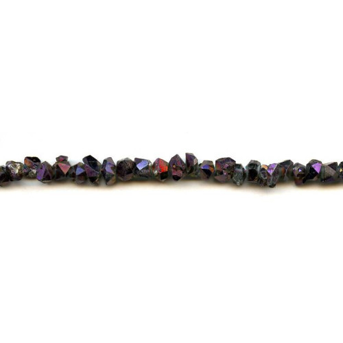 104-0134 Plated Rock Crystal <br>7-8mm Faceted Chips