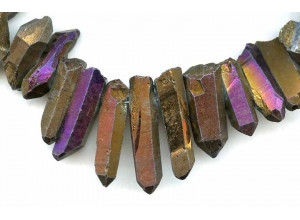 Plated Rock Crystal 17-40x Faceted Point