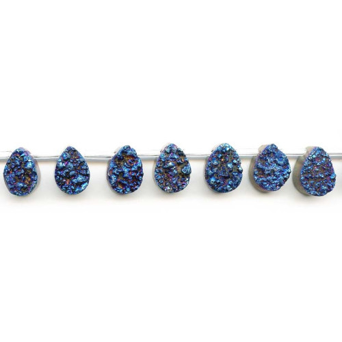 401-0046 Drusy Agate <br>10x14 Flat Pear Drop