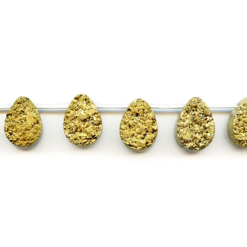 401-0057 Drusy Agate <br>15x20 Flat Pear Drop