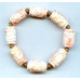 518-1150 Pink Coral <br>13x Carved Tube Bracelet