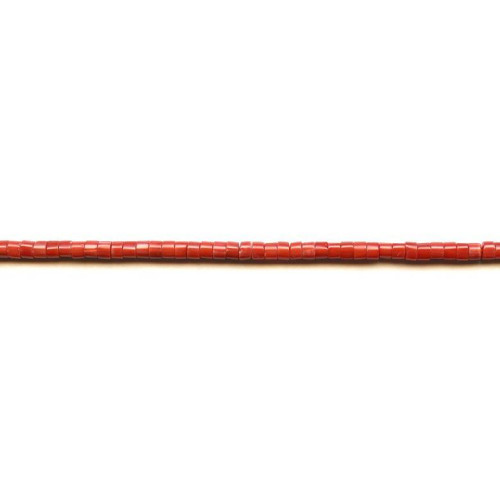 519-1387 Dyed Coral <br>3.5-4mm Heishi