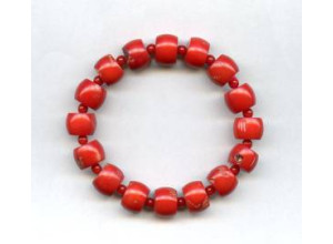 Dyed Coral 12mm Drum Bracelet Dyed Coral 12mm Drum Bracelet